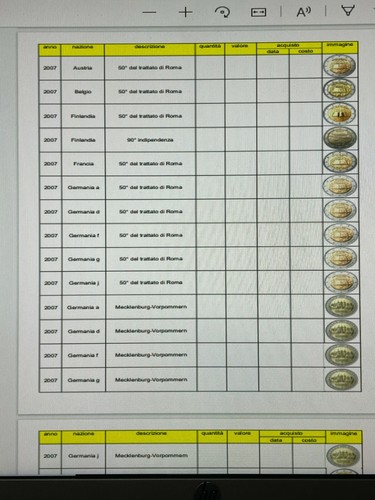 Inventario monete euro - inventario,